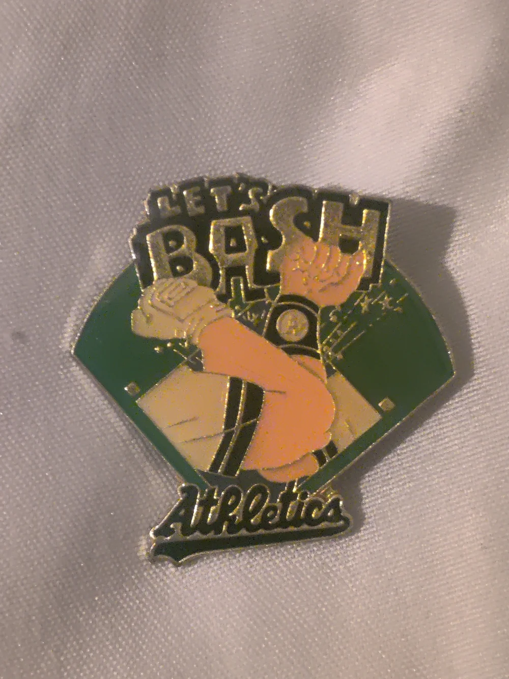 Let's Bash Oakland Athletics Enamel Pin - Green & Gold